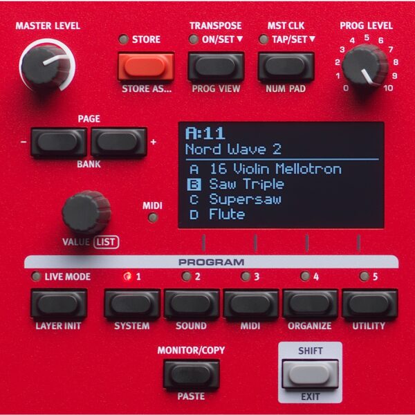 Sintetizzatore Nord Wave 2 con tastiera a 61 tasti e controllo avanzato per performance live
