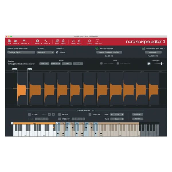 Sintetizzatore Nord Wave 2 con tastiera a 61 tasti e controllo avanzato per performance live