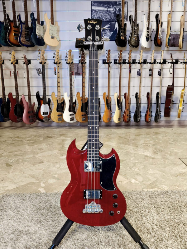 Vintage VS4 SG Bass Cherry Red Reissued - possibilità di permuta