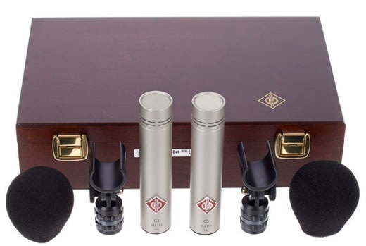 alt="Neumann KM 184 Stereo Kit microfono a condensatore professionale con supporti antivibrazione"