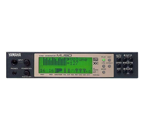 alt="Yamaha MU50 modulo sonoro MIDI XG GM multitimbrico compatto con 480 suoni"