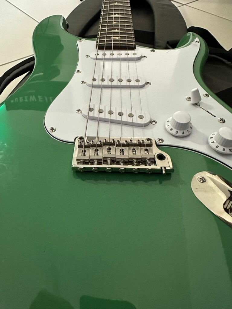PRS SE Silver Sky John Mayer Ever Green dettaglio finitura Ever Green