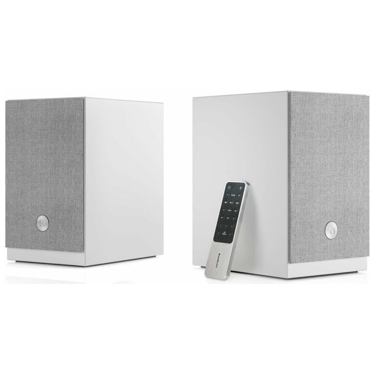 alt="Audio Pro A28 White diffusori attivi stereo vista frontale"